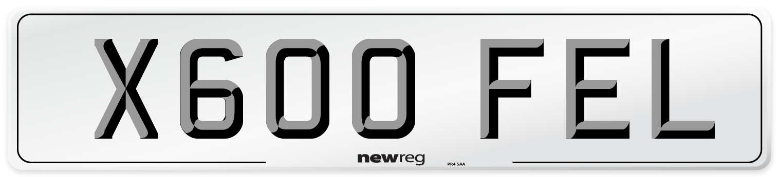 X600 FEL Number Plate from New Reg
